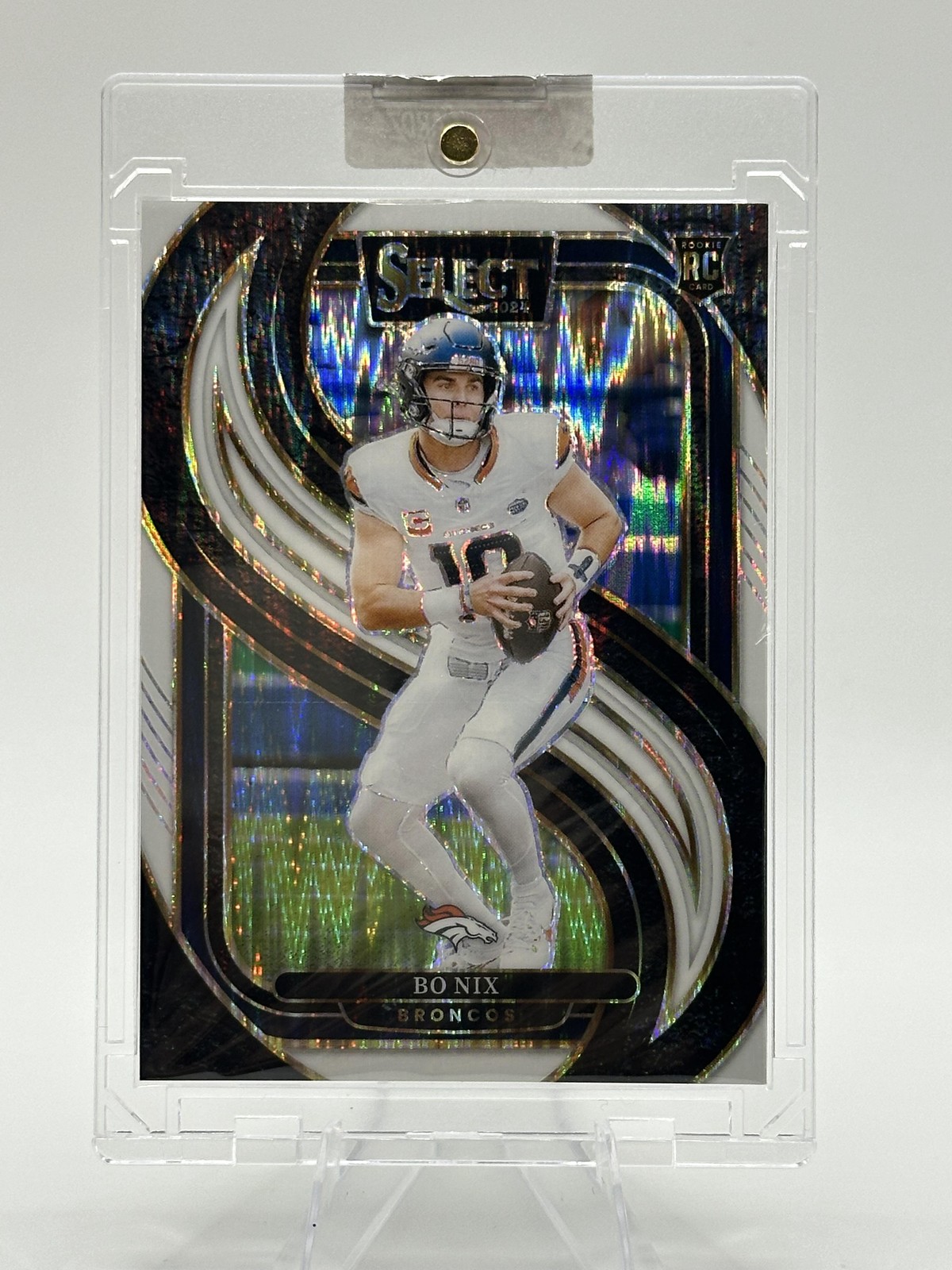 2024 Panini Select #117 Bo Nix White Prizm Shock #/199