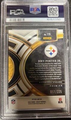 2023 Panini Select Joey Porter Jr. #179 Tri-Color Prizm /225 PSA
