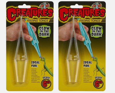 Zoo Med Creatures Feeding Tongs 6-Inch Glow In The Dark For Invertebrates 2-Pack