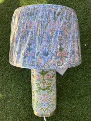 William Morris & Co Table Lamp w/Shade 22  Strawberry Thief NEW -Free Ship -Rare