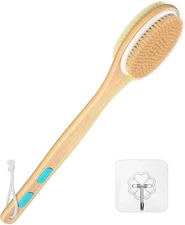 Shower Brush Long Handle Bath Brush Back Scrubber With Natural Soft And Stiff