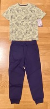 Tommy Bahama Kids Set Boy s 2pc Dinosaur Short Sleeve Shirt Long Pants,S 5/6