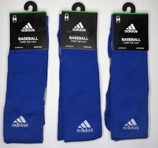3 Pairs Adidas Med Aeroready Baseball Over Calf Compression Royal Blue Socks NWT