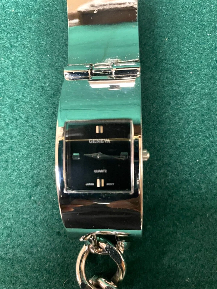 2pac GENEVA Stainless Steel /Silver/ Bling Men's FLIP-UP COVER Chain Watch - image 2 of 4