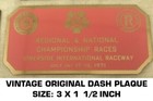 RIVERSIDE SCCA REGIONAL & NATIONAL CHAMPIONSHIP RACES DASH PLAQUE - JULY 16 1971