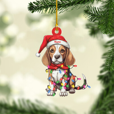 Beagle Christmas Light tree hanging Ornament, Beagle dog lover Car ...
