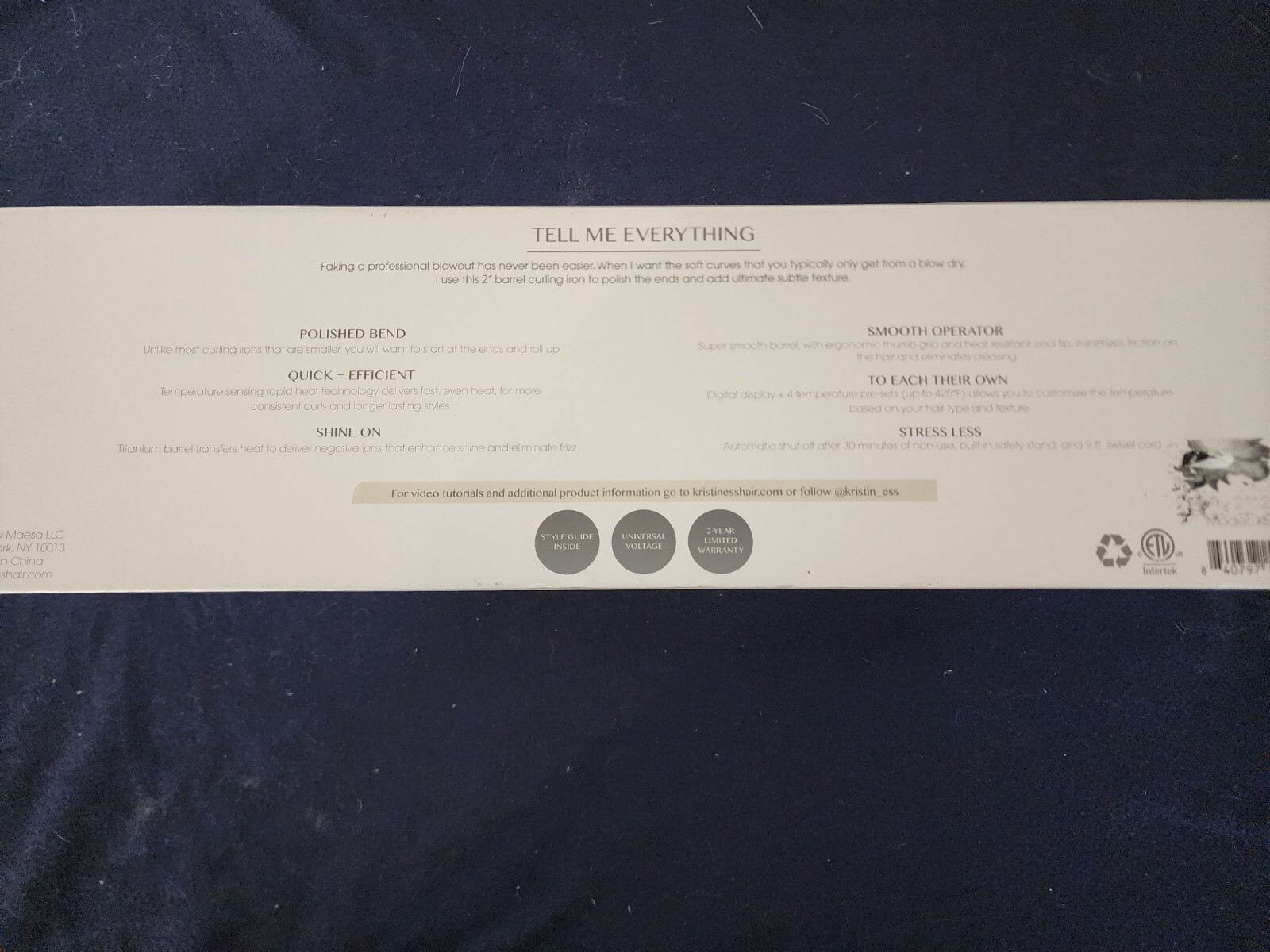 Kristin Ess Hair 2 Inch Titanium Curling Iron for Big Blowout Waves eBay