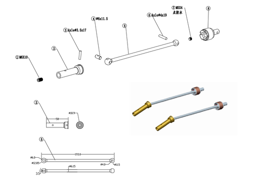 VITAVON Kraton 8S Outcast 8S Drive Cup & Shafts Set 45# HD Steel sells as a pair - Picture 2 of 5