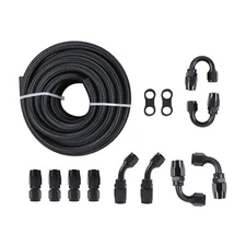 20FT AN6 -6AN 3/8 Fitting Stainless Steel Nylon Braided Oil Fuel Hose Line Kit