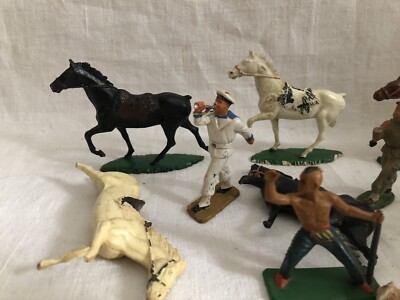 Lot de figurines, Starlux et autres, soldat US WW2, chevaux Plastique