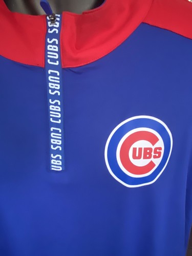 Men's Fanatics Branded Royal/Red Chicago Cubs Iconic Clutch 1/4Zip Pullover NWT - Picture 2 of 3