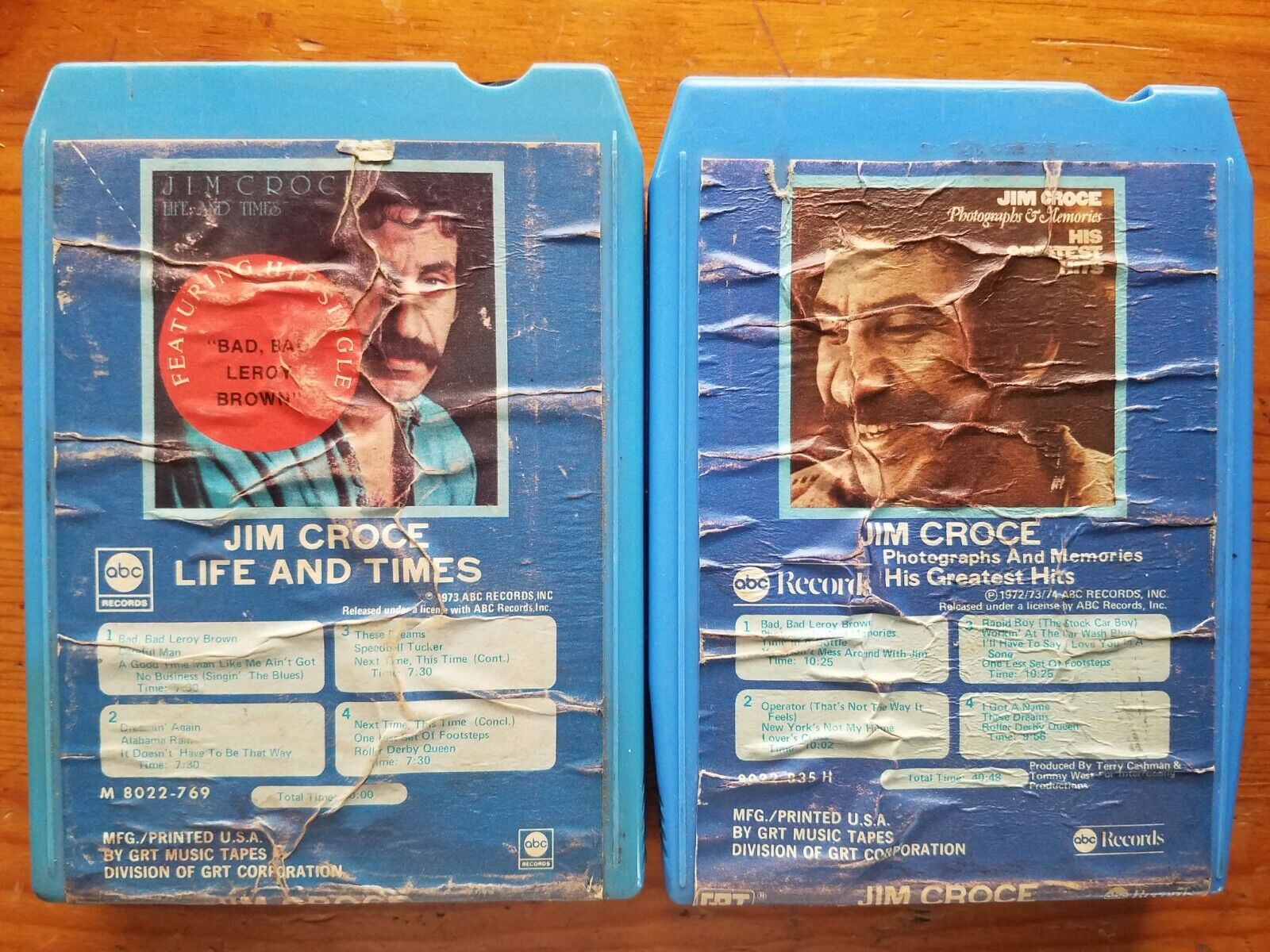 Jim Croce Life And Times/ Greatest Hits 8-tracks serviced
