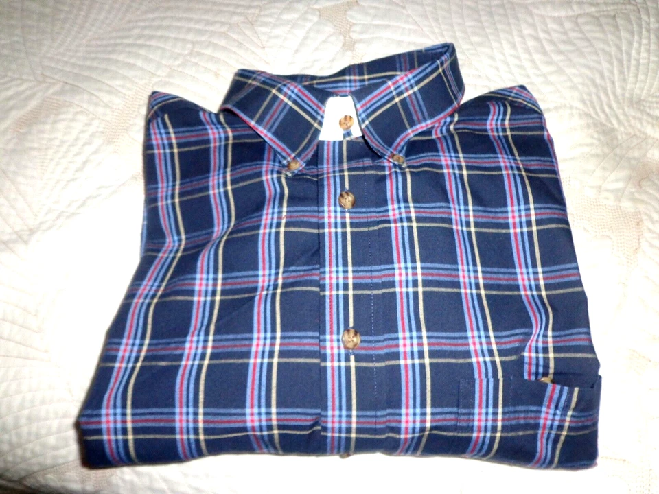 Roundtree & Yorke Easy Care Dress Shirt Mens XLarge Blue Plain Long Sleeves - Image 2 of 4