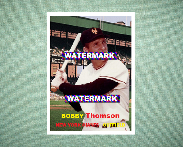Bobby Thomson New York Giants 1957 Style Custom Baseball Art Card eBay