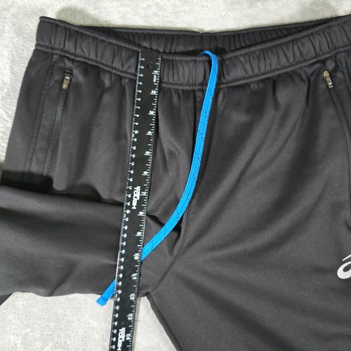 Asics Track Pants Joggers Training Workout Black Blue Accents Mens Large - Picture 5 of 9
