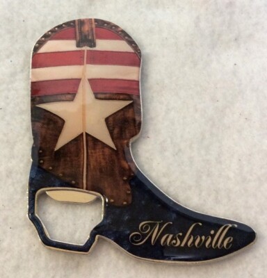 BOOT Shaped NASHVILLE, TENNESSEE BOTTLE OPENER & MAGNET Useful souvenir! RWB