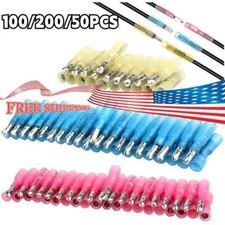 50-200X Heat Shrink Bullet Wire Connectors Male Female 22-10AWG Crimp Terminals