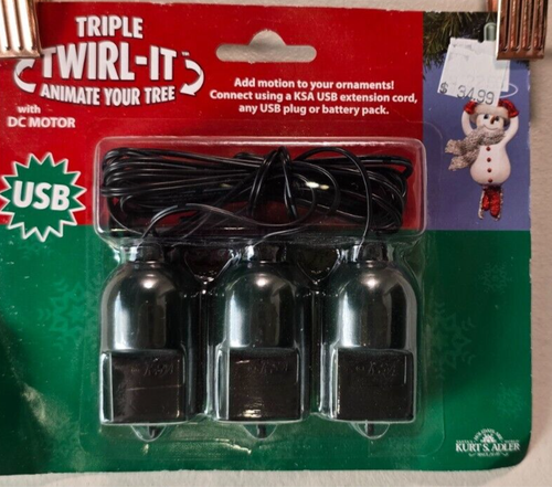 Kurt Adler's - USB Twirl-It™ Tripple Ornament Spinner DC Motor, Green (3 Pack) - Picture 2 of 9