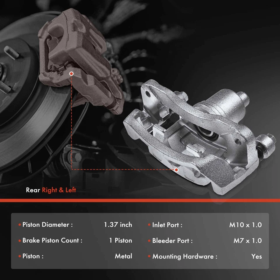 6 件后盘式制动卡钳 + 刹车片适用于克莱斯勒道奇 Eagle 三菱 Eclipse — 第 2/4 张图片