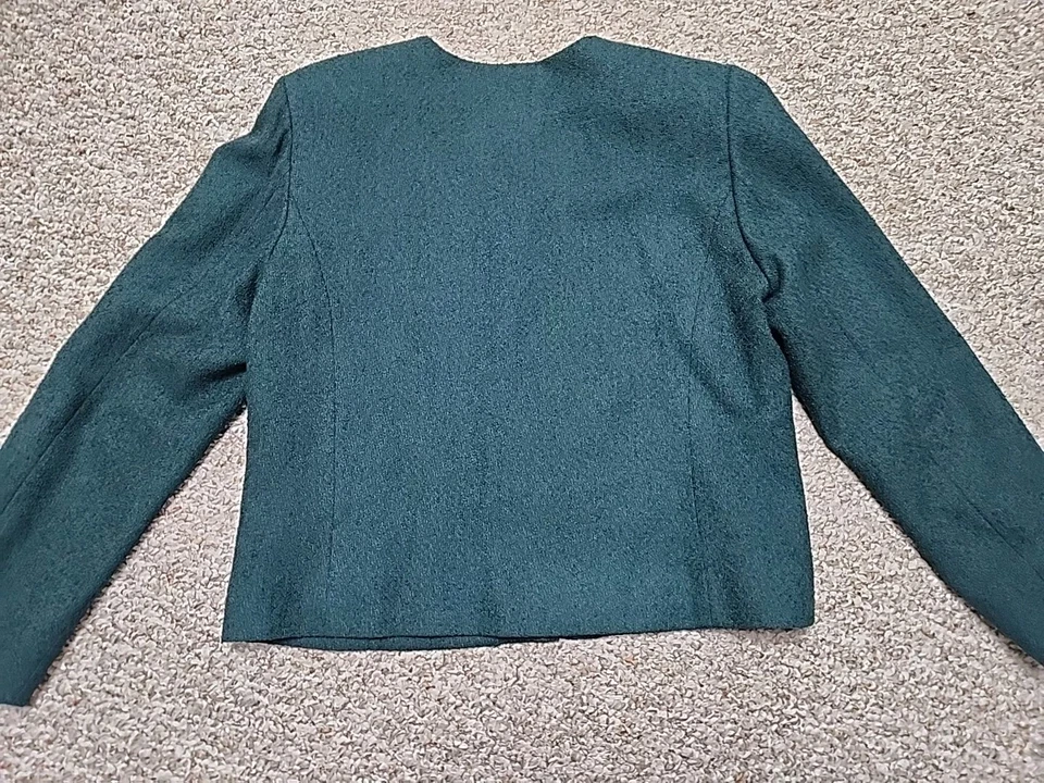 Chaqueta Blazer Pendleton De Colección Forrada de Lana con Cremallera Verde Hervido Boucle Sin Etiqueta de Talla EE. UU. Foto 4 de 4