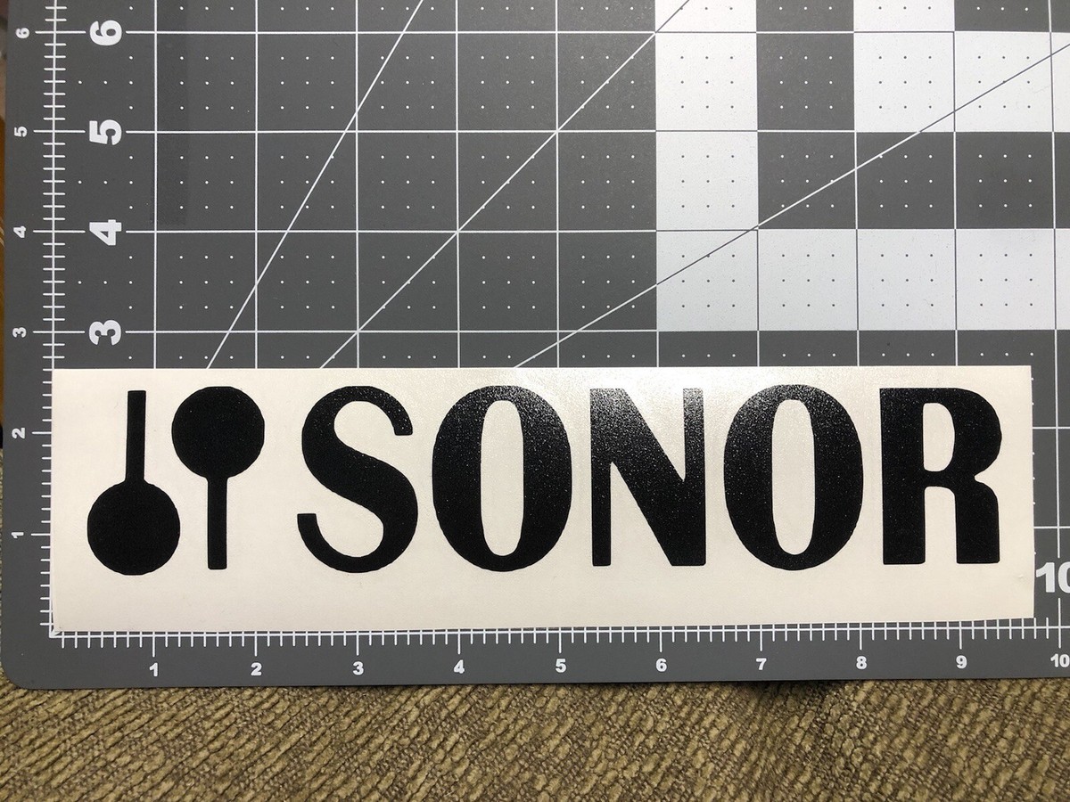 Decalcomania Batteria Nera Adesivo Sostitutivo Logo Sonor Anni '50 - Decalcomania In Vinile 3M Di Alta Qualit&agrave;, Colore Nero Adesivi Strumenti Musicali