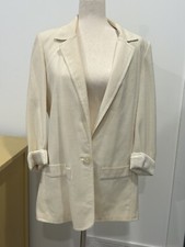 VTG 80 s Handmade Cream White Blazer Women's M