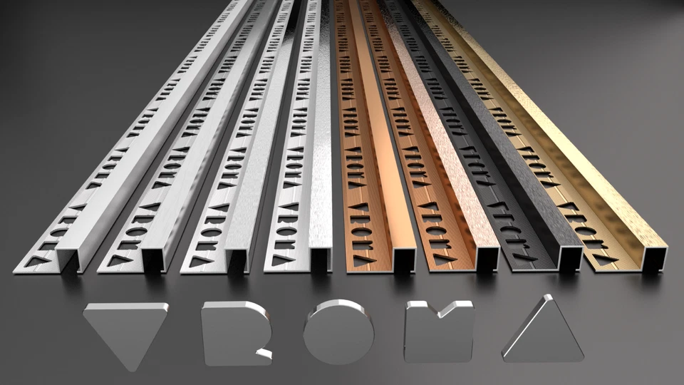 10X TILE TRIM SQUARE EDGE BOX SHAPE - ALUMINIUM - VROMA HEAVY DUTY - BOX of 10 - Image 3 of 4