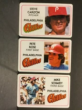 1981 Perma Graphics Credit Cards Phillies Set - Carlton, Rose, Schmidt Sku514B
