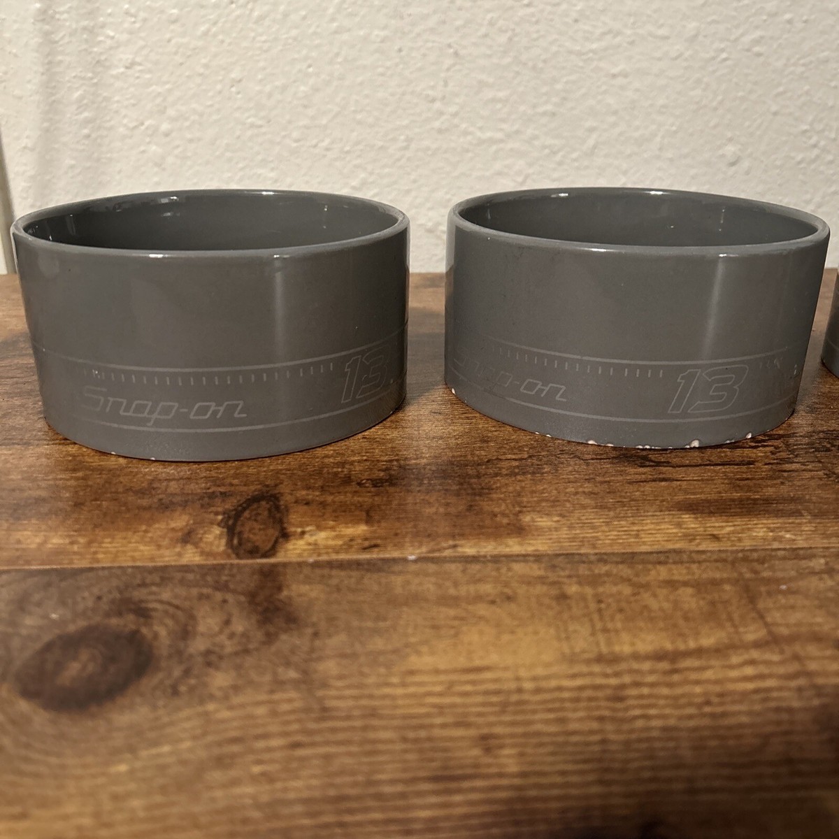 Snap On Tools Set of 4 Soup Breakfast Bowls 13 mm Socket & 4 Mug