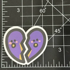 Broken Heart Purple Vinyl Decal Sticker Scrapbook Journal Tumbler Kawaii Y2K