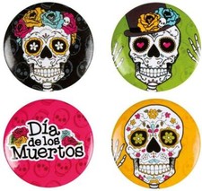 Boland Set of 4 Badges Day of the Dead 3 cm 
