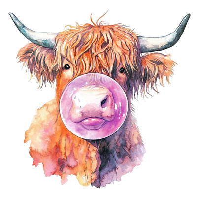 XXL 30X30 Car Sticker Funny Highland Cow Decal