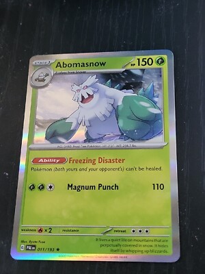 Abomasnow 011/193 - Paldea Evolved- Holo Rare Pokémon TCG