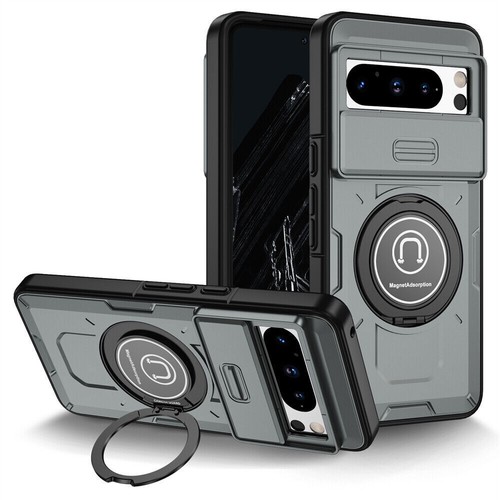 Custodia robusta per Google Pixel 9 Pro 8A 7 con supporto ad anello copertura obiettivo fotocamera scorrevole - Foto 15 di 17