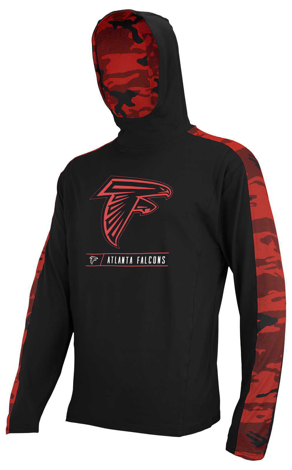 Легкая толстовка с капюшоном Zubaz NFL Mens Atlanta Falcons Elevated с камуфляжными вставками