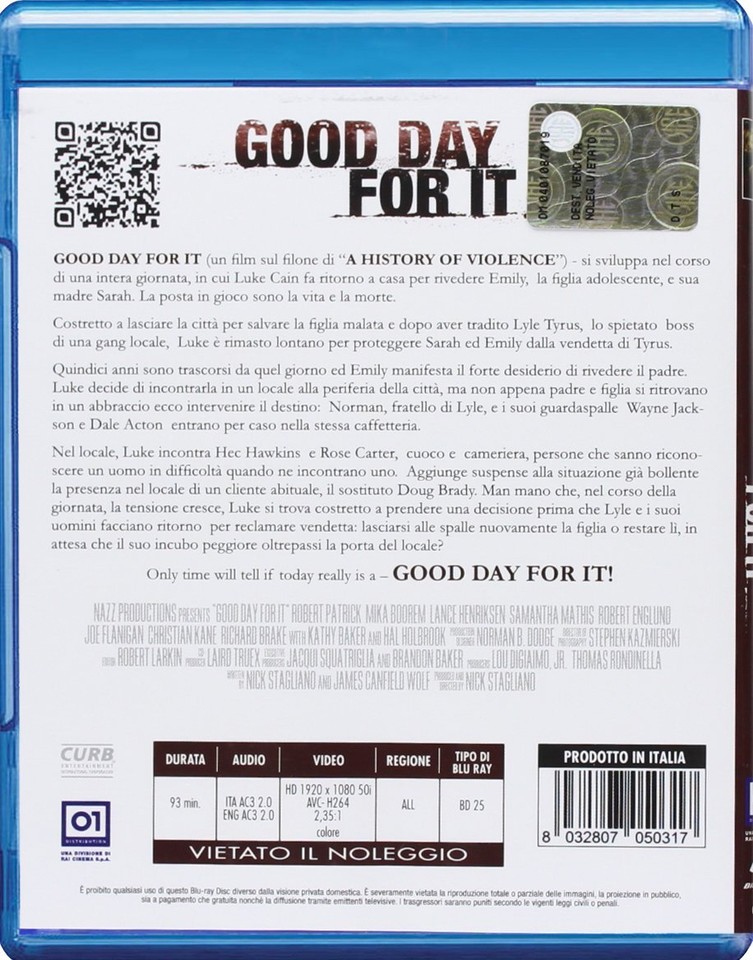 Good Day for It (2011) (Bluray) Hal Holbrook Robert Patrick (UK IMPORT