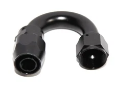 BLACK -12AN AN12 180 Degree Swivel Oil/Fuel/Gas Line Hose End Fitting Adapter