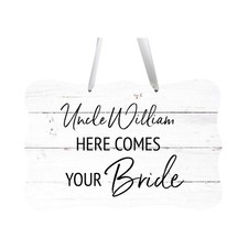 Custom Wall Hanging Wedding Sign For Ceremony And Reception Here Comes The Bride