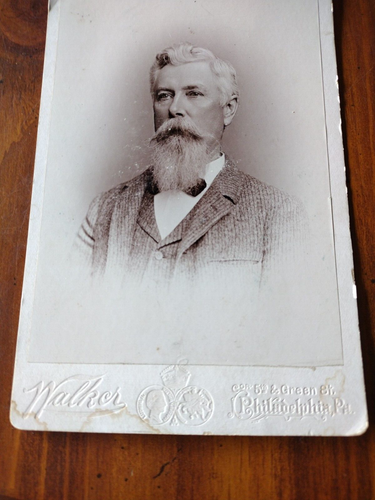 Distinguished Gentleman w/ Long White Beard Walker Cabinet Card Philadelphia PA - Picture 2 of 7