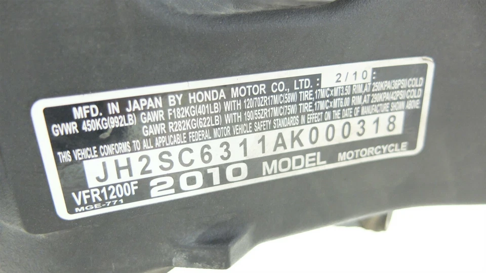 10 chasis cuadro honda vfr 1200 f vfr1200 Foto 4 de 4