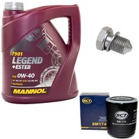 MotoröL ÖLfilter SM174 0W40 4Liter + ÖLablassschraube FüR Audi A8 A4 Skoda VW