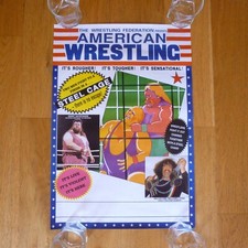 American Steel cage Wrestling Giant Haystacks Vintage 80s? Poster READ DESC