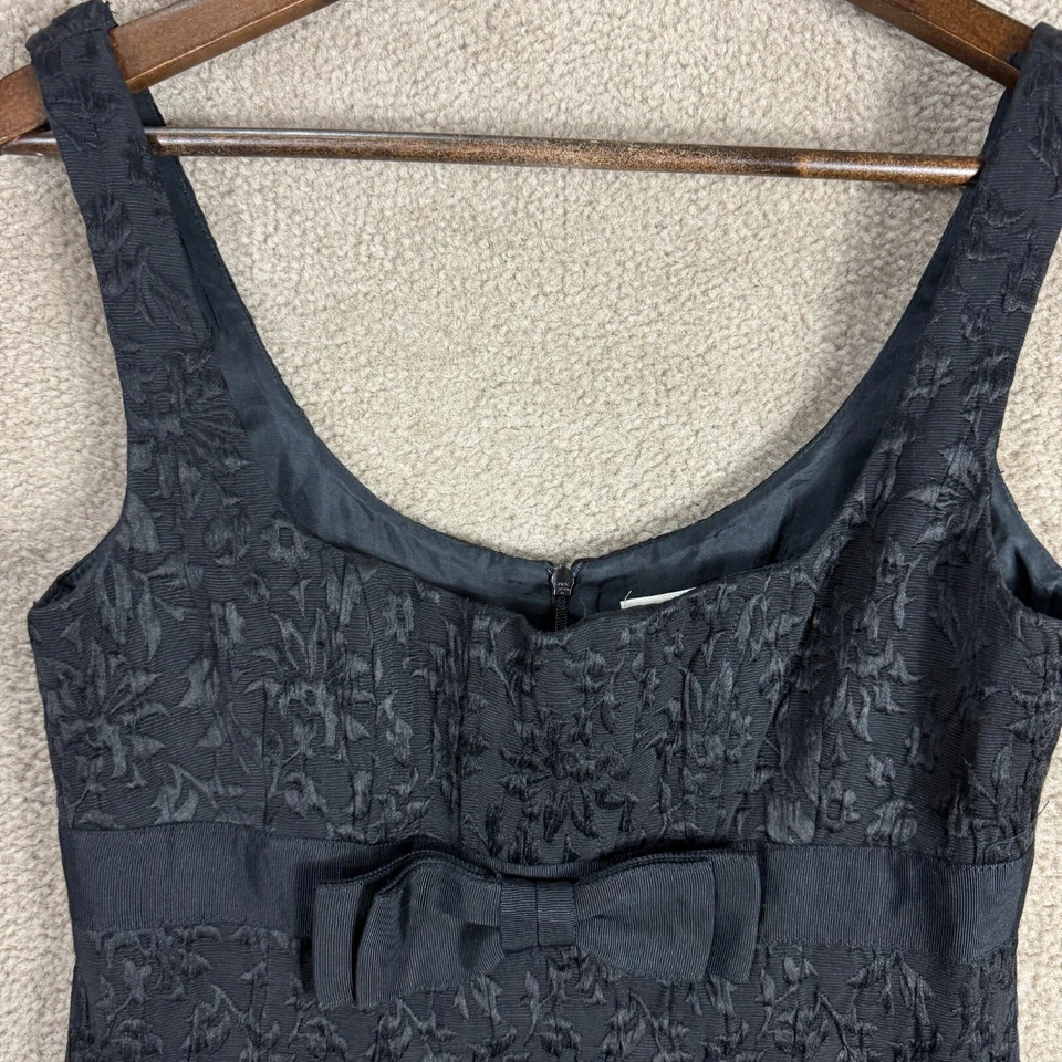 Vestido Vaina Nanette Lepore Negro Para Mujer 6 Jacquard Floral Lazo Lana Y2K Fiesta Foto 2 de 4