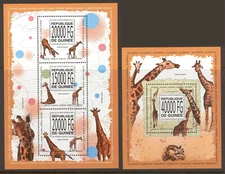 STA541 Guinea 2013 MNH 2 Sheets High CV Wild Animals Giraffe