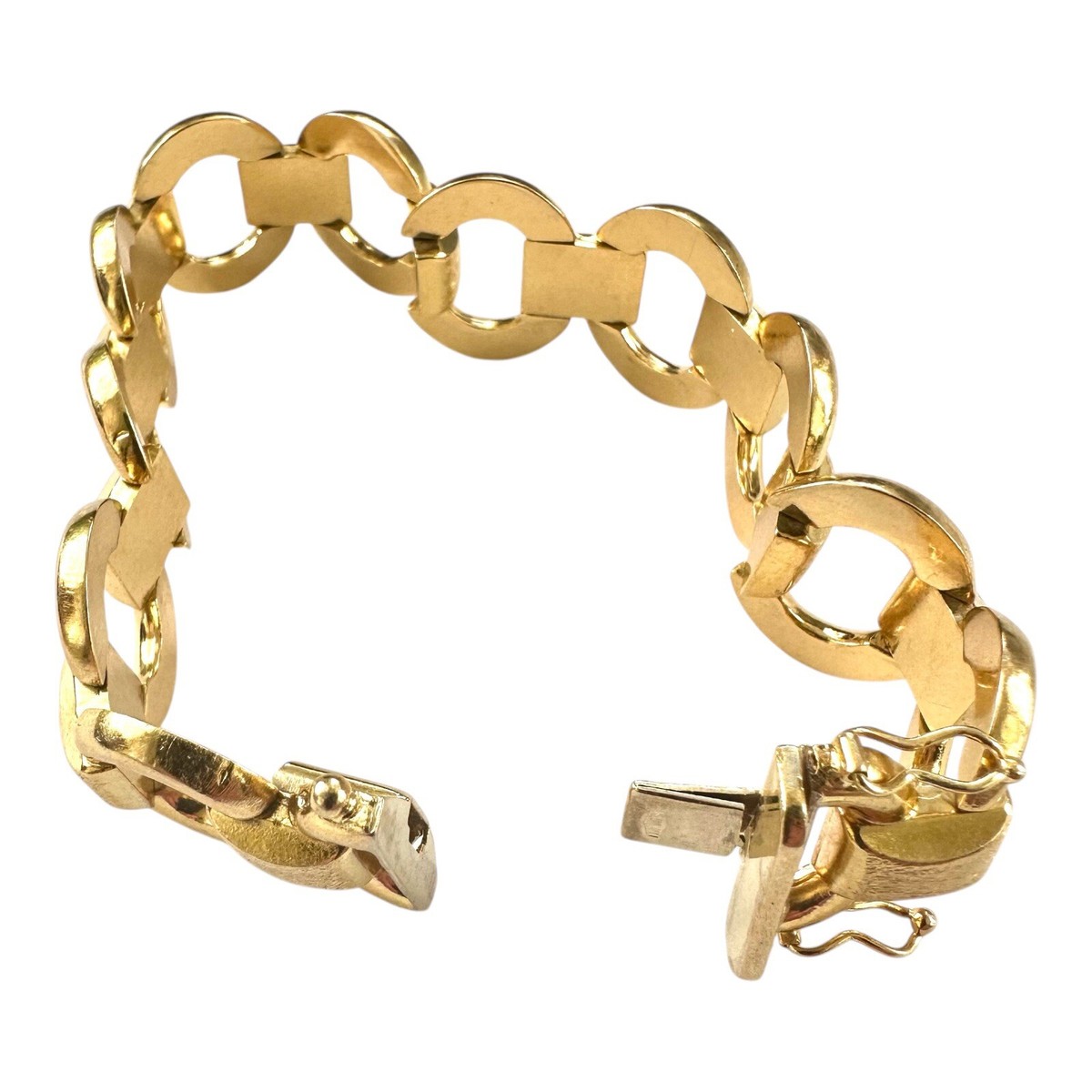 Vintage Italian 750 Gold Link Bracelet 3/4