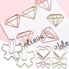 50Pcs/Set Metal Paper Clips Hearts Mini Binder Clip Bookmark Binding Note Decor