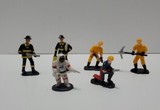 Lot of 6 Vtg Figures/Cake Toppers. Firemen, Construction, Astronauts, Road Crew.