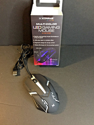 XTEME TECH Multicolor LED Gaming Mouse 4ft USB Wired