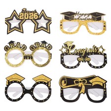 Graduation Photo Booth Props Of 2026 Paper Glasses 6 Pcs