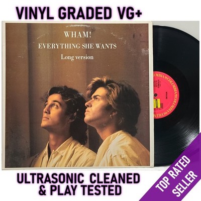 Wham! Everything She Wants Remix Like A Baby 12'' Single Columbia 1988 VG+ Vinyl